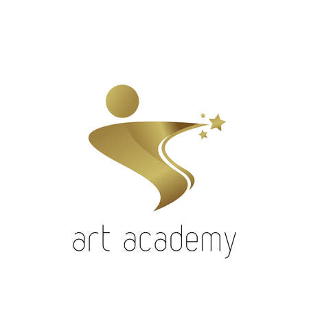 Creative art academy logo design vectorのイラスト素材