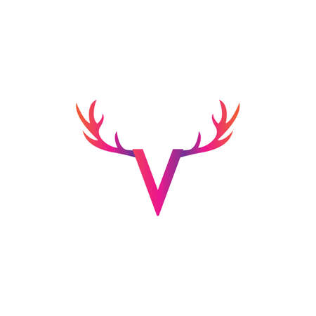 deer logo, animal abstract symbolのイラスト素材