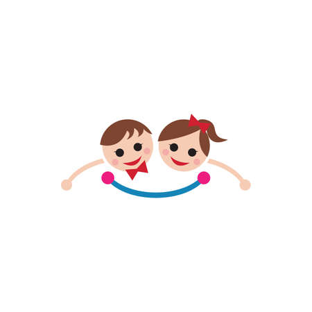 kids cute logo template design.のイラスト素材