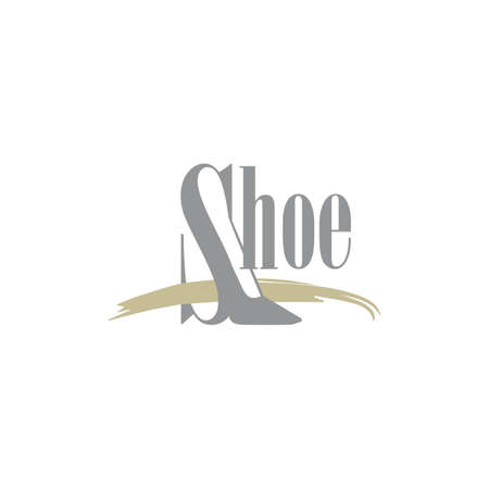 female shoe logo fashion web symbolのイラスト素材
