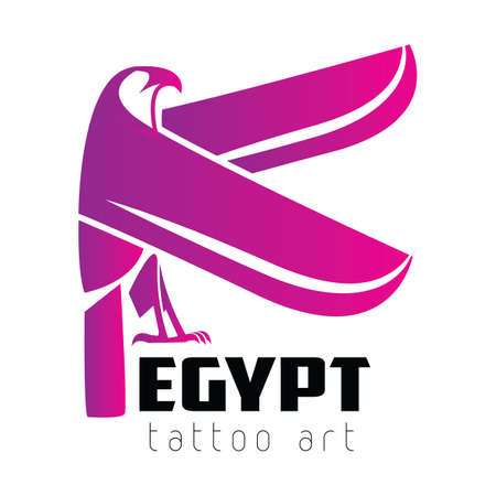 egypt tattoo art, egyptian wise birdのイラスト素材