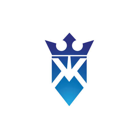 king logo, royal icon, crown luxury concept symbol, premium kingdom logoのイラスト素材
