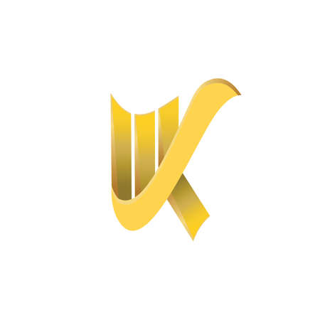 K gold modern luxury symbol logoのイラスト素材