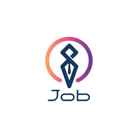 job logo business man mascot vectorのイラスト素材