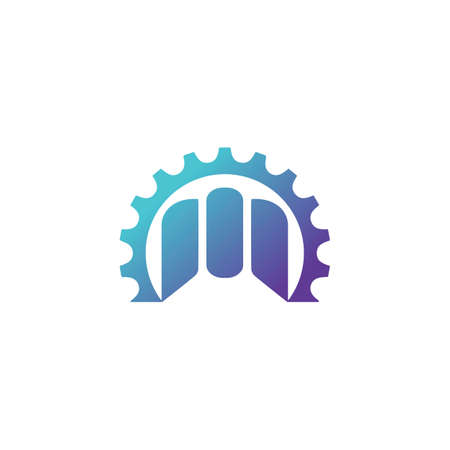Gear Logo Template vector icon illustration designのイラスト素材