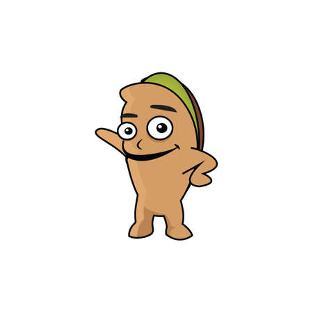 pistachio mascot, cute cartoon vectorのイラスト素材