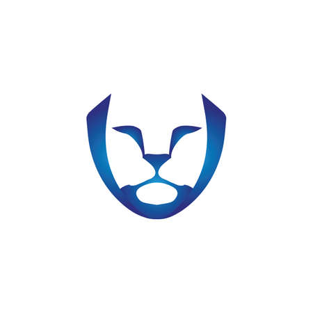 lion logo emblem, king symbol, animal, lion mascot, face, silhouetteのイラスト素材