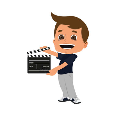 Movie director mascot, cartoon characterのイラスト素材