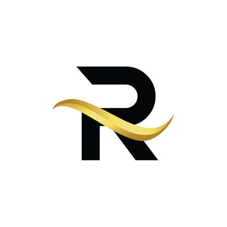 R font gold modern luxury symbol logoのイラスト素材