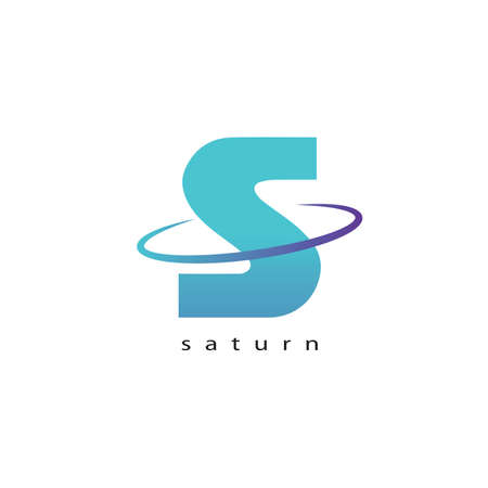Saturn logo, modern s planet symbol iconのイラスト素材