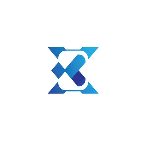 XK logo with abstract shapes in modern style design templateのイラスト素材