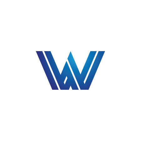 W logo symbol, W Technology logo, W emblem brandのイラスト素材