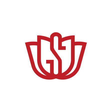 Flower plant silhouette logo, lotus flower vectorのイラスト素材