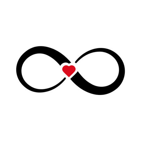 Infinity sign, Happy valentine's day. Modern calligraphy script love text. vector illustration. Design for printing on shirts, posters, banners. beautiful print for t-shirtsのイラスト素材