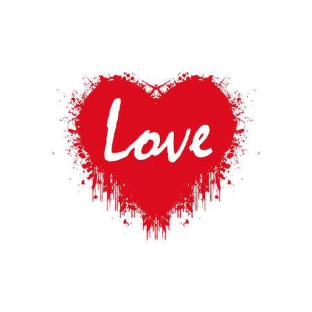 Love word hand drawn lettering. Modern calligraphy script love text. vector illustration. Design for printing on shirts, posters, banners. Pink color text on white background. nice print for t-shirtsのイラスト素材