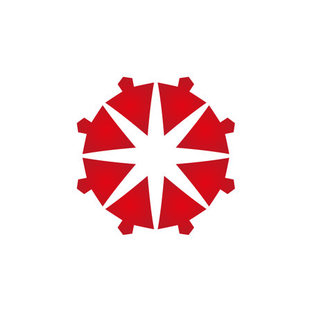 Decorative inspirational icon in red tones, catchy minimalist angular and round logoのイラスト素材