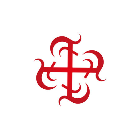Decorative inspirational icon in red tones, catchy minimalist angular and round logoのイラスト素材