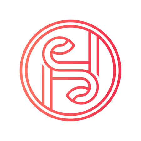 Letter HS SH logo Template Vector modern corporate, abstract letter logoのイラスト素材