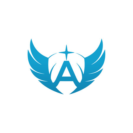 A logo winged airplane logo icon for the pilot modern corporate, abstract letter logoのイラスト素材