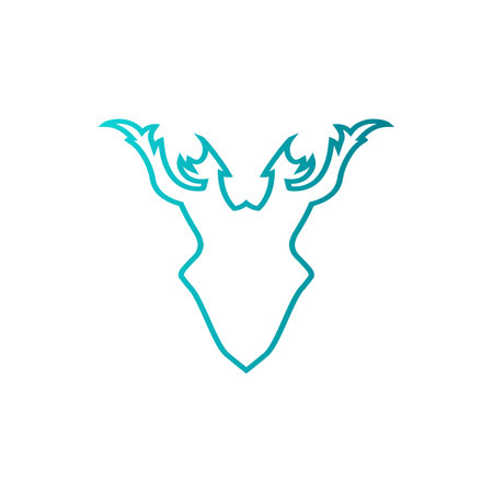 deer silhouette motif logo modern corporate, abstract letter logoのイラスト素材