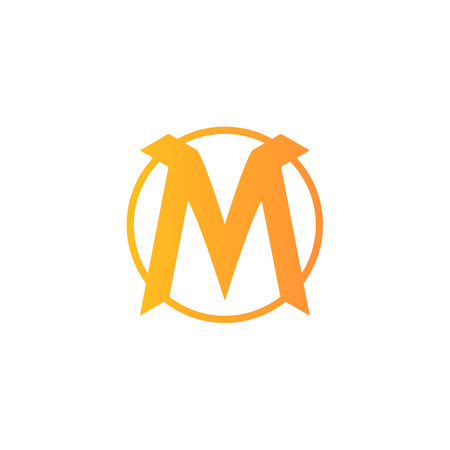 Letter M yellow color modern logo M logo Template Vector modern corporate, abstract letter logoのイラスト素材