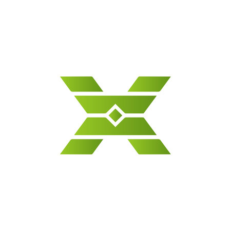 Letter X green modern logo, X logo Template Vector modern corporate, abstract letter logoのイラスト素材