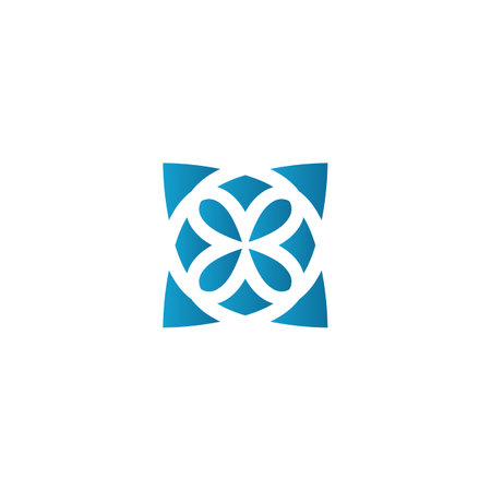 luck logo four leaf clover luck symbol orange logo modern corporate, abstract letter logoのイラスト素材
