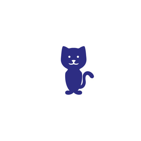 cute purple cat logo cat silhouette symbolのイラスト素材