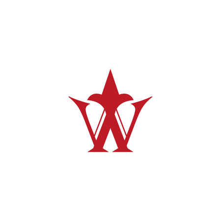 w royal logo red w king iconのイラスト素材