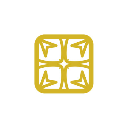 Vector icon simple logo with pointed cornersのイラスト素材