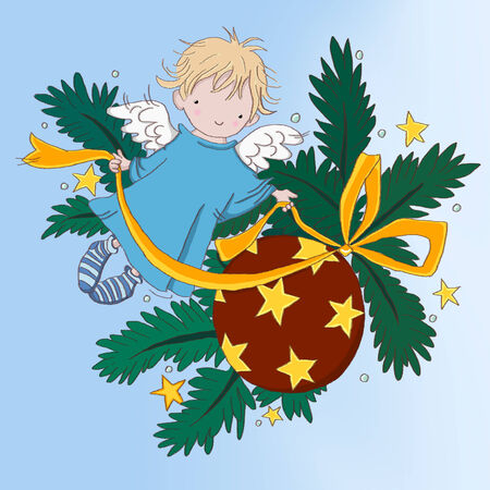 Holidays angel boyの写真素材