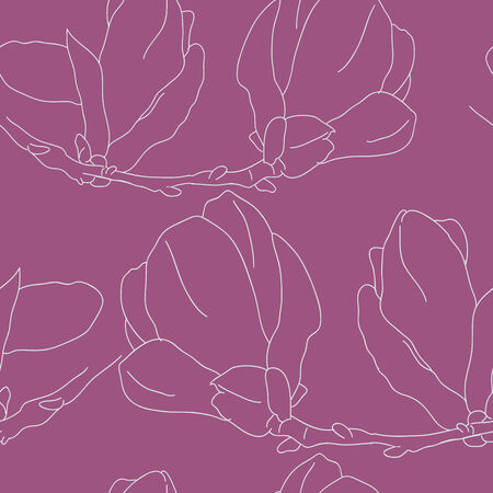 Seamless pattern with decorative magnolias flowers  floral background のイラスト素材