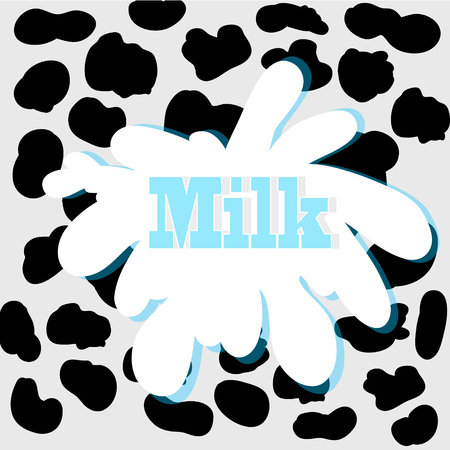 Cow seamless pattern with Milk splash illustrationのイラスト素材