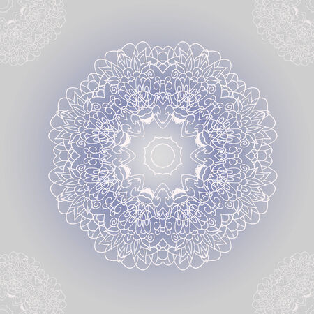 ornamental round lace with damask and arabesque elements. のイラスト素材