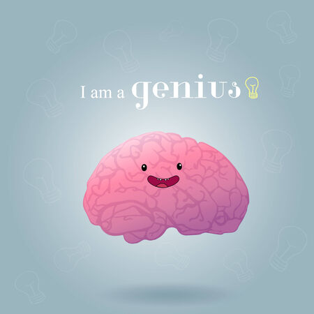 Brainstorm happy brain illustration.のイラスト素材
