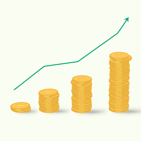 Vector coin for great business, isolated on white, great for your presentation, infographicのイラスト素材