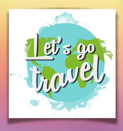 Lets go travel inspiring poster.のイラスト素材