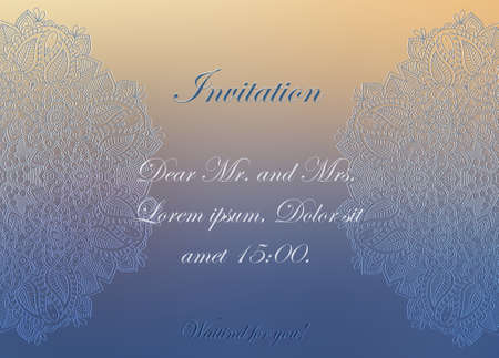 set of antique greeting cards, invitation with victorian ornaments, beautiful, luxury postcards.のイラスト素材