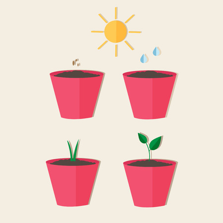 Flat style farm garden vector set.のイラスト素材