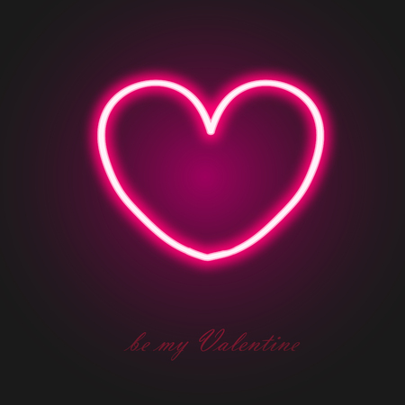 Valentine's Day neon heart design.のイラスト素材
