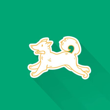 Cute cartoon dog drawing in doodle style. Great print.のイラスト素材