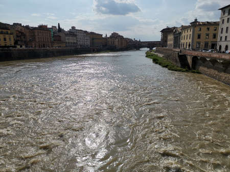Rapid Stream in Florence, Italy.の写真素材
