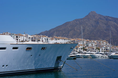 Luxury yachts at the port of Tenerifeの写真素材