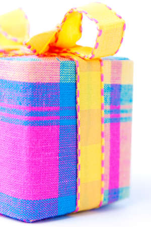 Colorful striped gift box isolated on a white background. Also available other perspectives in my...