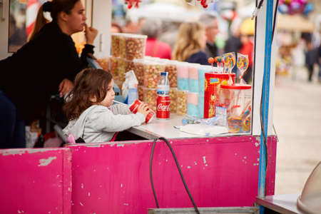 CORROIOS, SEIXAL, SETUBAL, LISBON METROPOLITAN AREA, PORTUGAL - JANUARY, 2018. Chocolate Fair of Corroios is a popular annual event. Feira do chocolate.のeditorial素材