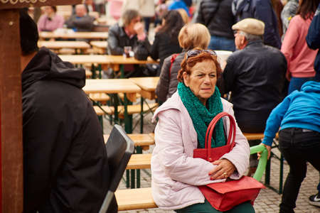CORROIOS, SEIXAL, SETUBAL, LISBON METROPOLITAN AREA, PORTUGAL - JANUARY, 2018. Chocolate Fair of Corroios is a popular annual event. Feira do chocolate.のeditorial素材