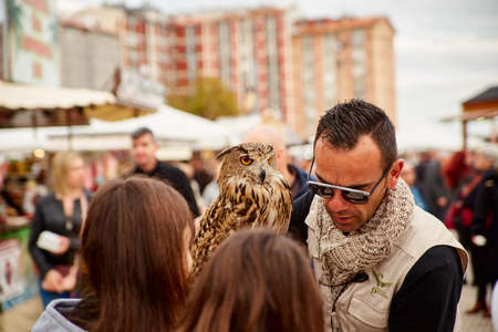 CORROIOS, SEIXAL, SETUBAL, LISBON METROPOLITAN AREA, PORTUGAL - JANUARY, 2018. Chocolate Fair of Corroios is a popular annual event. Feira do chocolate.のeditorial素材