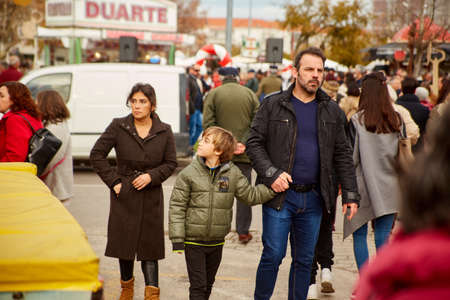 CORROIOS, SEIXAL, SETUBAL, LISBON METROPOLITAN AREA, PORTUGAL - JANUARY, 2018. Chocolate Fair of Corroios is a popular annual event. Feira do chocolate.のeditorial素材