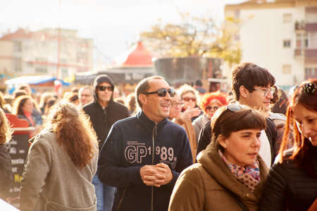 CORROIOS, SEIXAL, SETUBAL, LISBON METROPOLITAN AREA, PORTUGAL - JANUARY, 2018. Chocolate Fair of Corroios is a popular annual event. Feira do chocolate.のeditorial素材