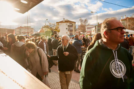 CORROIOS, SEIXAL, SETUBAL, LISBON METROPOLITAN AREA, PORTUGAL - JANUARY, 2018. Chocolate Fair of Corroios is a popular annual event. Feira do chocolate.のeditorial素材